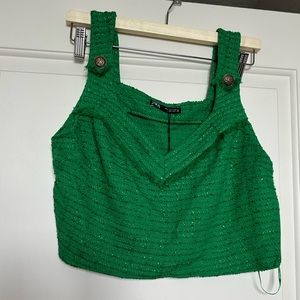 Green crop top
